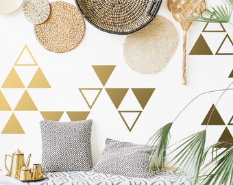 Large Triangle Wall Decals - Geometric Vinyl Decals, Gold Decals, Triangle Decal, Tribal Decal, Unique Modern Decor for Gifts and More!