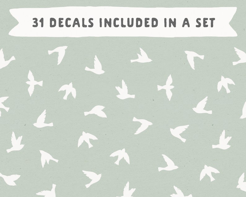 Bird Wall Decals Nursery Decor, Kids Room Wall Art, Playroom Wall Stickers image 2