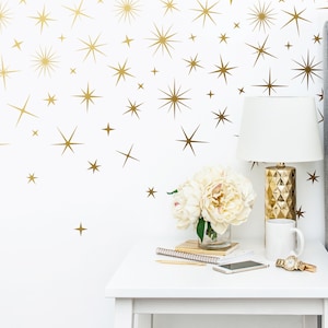 Sparkle Wall Decals - Gold Star Decals, Nursery Wall Decals, Star Wall Stickers, Removable Wall Decals, Sparkle Wall Stickers