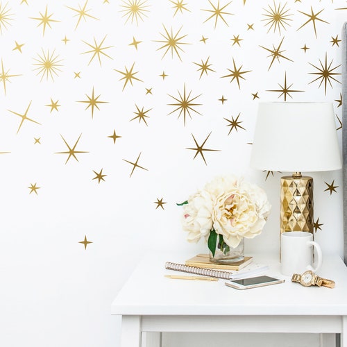 Sparkle Wall Decals Gold Star Decals Nursery Wall Decals Etsy