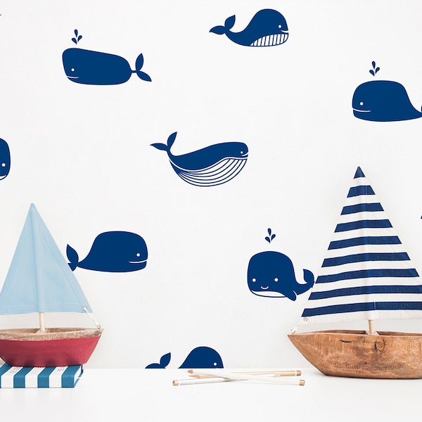 Whale Wall Decal Etsy