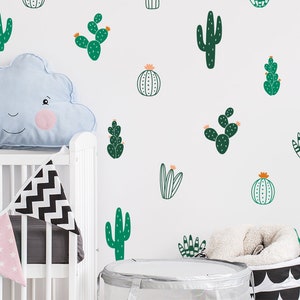 Cactus Wall Decals Multicolor Vinyl Wall Decals, Nursery Wall Decals, Nursery Wall Stickers, Kids Room Decals, Cute Colorful Cacti Decals image 7