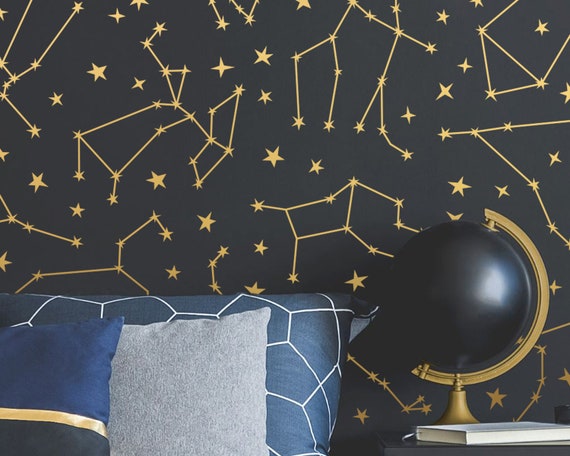 gold constellation wall decals