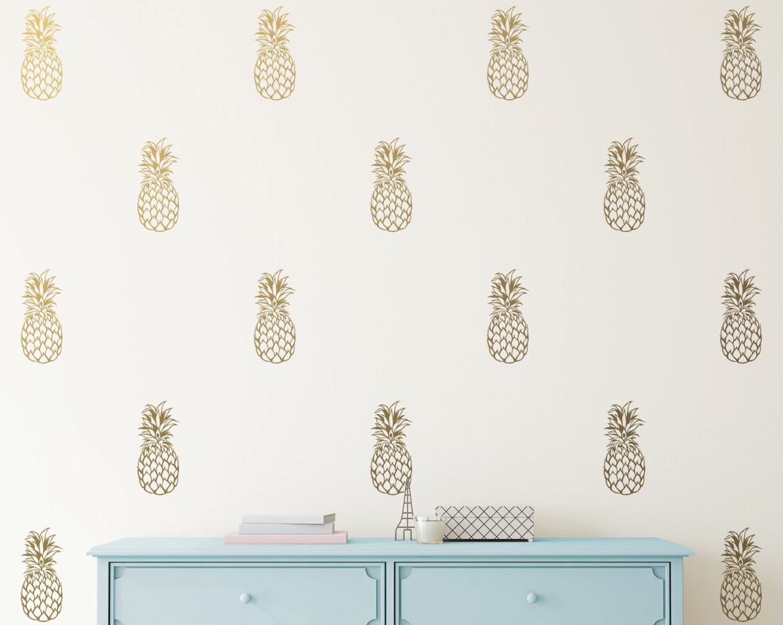 Pineapple Wall Decals Detailed Vinyl Wall Decals Unique - Etsy