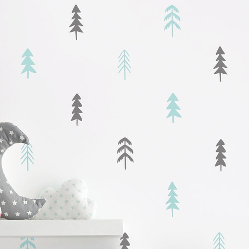 Woodland Wall Decals Woodland Nursery Decor Tree Decals Etsy