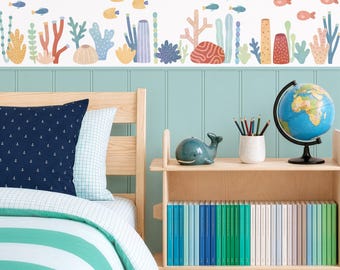 Ocean Wall Decals - Removable, Reusable Wall Stickers - Sea Life Nursery Decor, Beach Wall Art