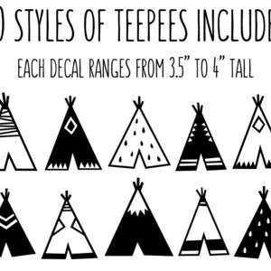 Teepee Wall Decals - Nursery Decals, Vinyl Wall Decals, Tribal Decals ...