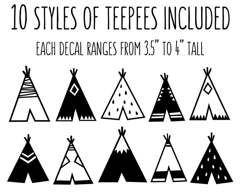 Teepee Wall Decals Nursery Decals Vinyl Wall Decals Tribal Etsy