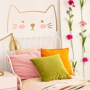 Cat Wall Decal Kids Room Wall Decor, Removable Wall Sticker, Nursery Decor image 1