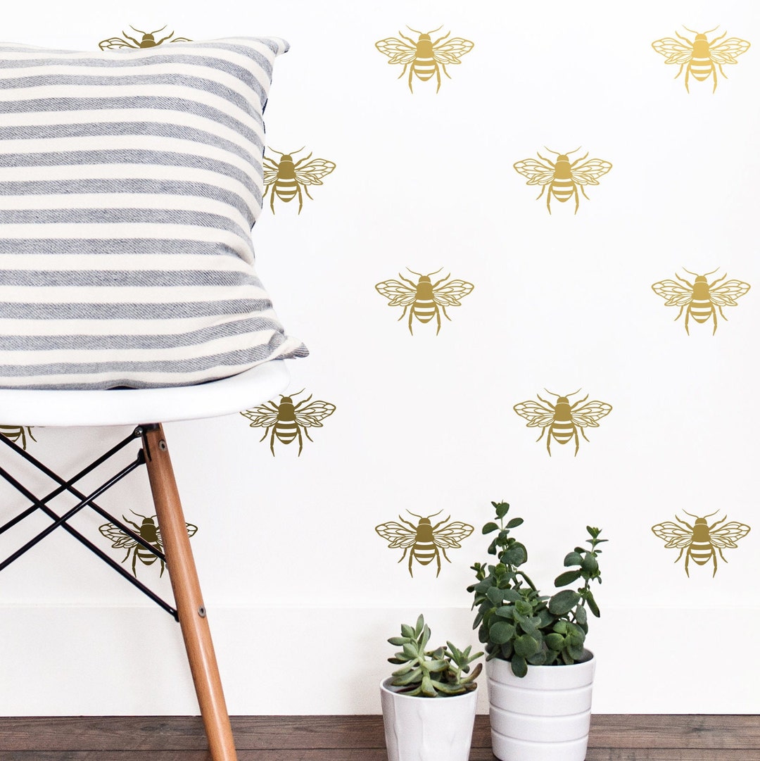 Bee Wall Decals Bedroom Decals, Living Room Decals, Wall Decor, Wall