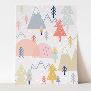 Woodland Art Print - Digital Wall Art Print, Woodland Nursery Decor, Printable Playroom Wall Art, Kids Room Decor