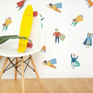 Superhero Wall Decals - Removable, Reusable Wall Stickers - Boys Bedroom Decor, Superhero Wall Art