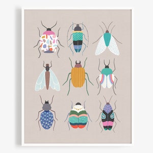 Beetle Art Print - Insect Wall Art Print, Kids Room Art, Teen Room Decor, Modern Home Decor