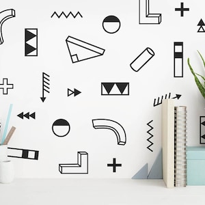 Modern Abstract Wall Decals - Geometric Decals, Vinyl Wall Decals, Modern Wall Decals, Unique Wall Stickers