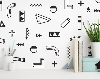 Modern Abstract Wall Decals - Geometric Decals, Vinyl Wall Decals, Modern Wall Decals, Unique Wall Stickers