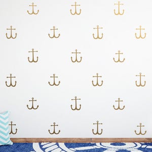 Anchor Wall Decals Nautical Decals, Nursery Decals, Anchor Decals, Cute Nautical Decor, Kids Room Wall Stickers image 1