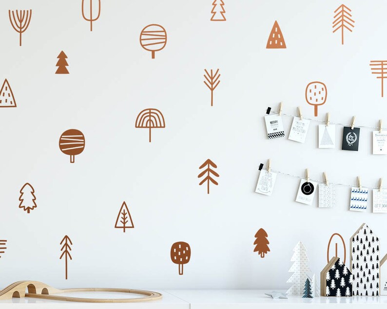 Tree Wall Decals Woodland Nursery Decals Pine Tree Decals Etsy
