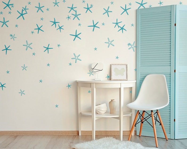 Starfish Wall Decals Mermaid Wall Decal, Starfish Decals, Starfish Sticker, Mermaid Nursery, Gift For Her, Gift For Daughters, Wall Decal image 7