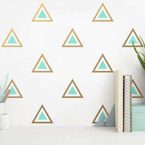 Triangle Wall Decals - 2 Color Triangle Decals, Nursery Decals, Triangle Decals, Geometric Decals, Modern Wall Decals, Gold Wall Decals