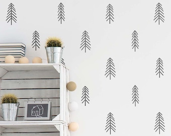 Tree Wall Decals - Nursery Decals, Pine Tree Decals, Woodland Nursery Decor, Forest Wall Decals
