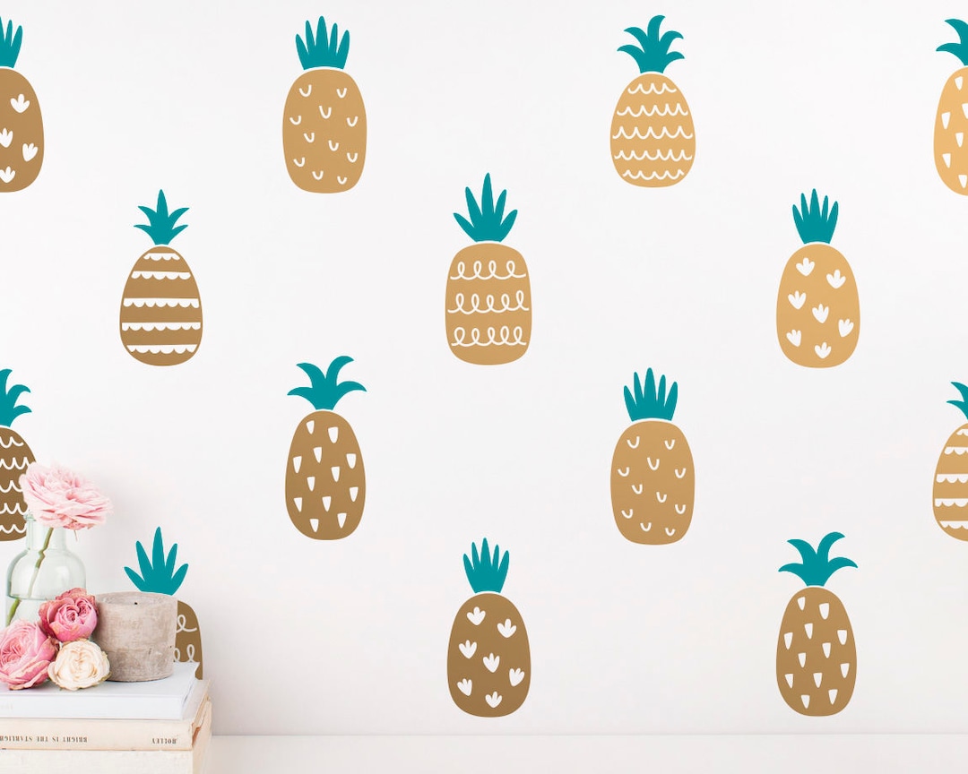 Pineapple Wall Decals 2 Color Pineapple Decals Gold Decor Pineapple 