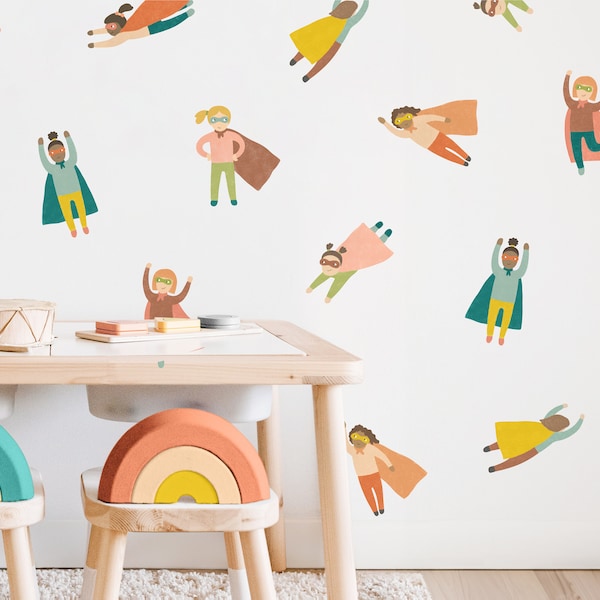 Superhero Wall Decal Etsy