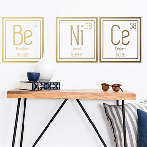 Periodic Table Decal Wall Decal - Chemistry Wall Art, Be Nice Decal, Teacher Decal, Classroom Decor, Wall Quote, Quote Wall Sticker