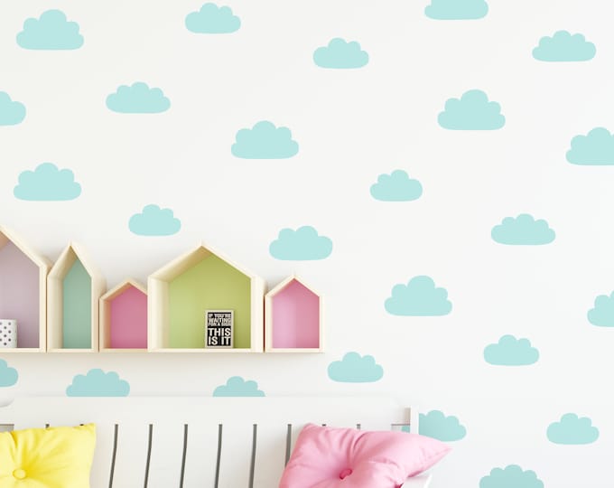 Cloud Wall Decals - Vinyl Wall Decals, Nursery Wall Decals, Kids Bedroom Decals, Cute Cloud Wall Stickers, Bedroom Wall Decor
