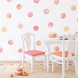 Watercolor Polka Dot Decals - Removable, Reusable Wall Stickers - Nursery Decor, Kids Room Wall Art