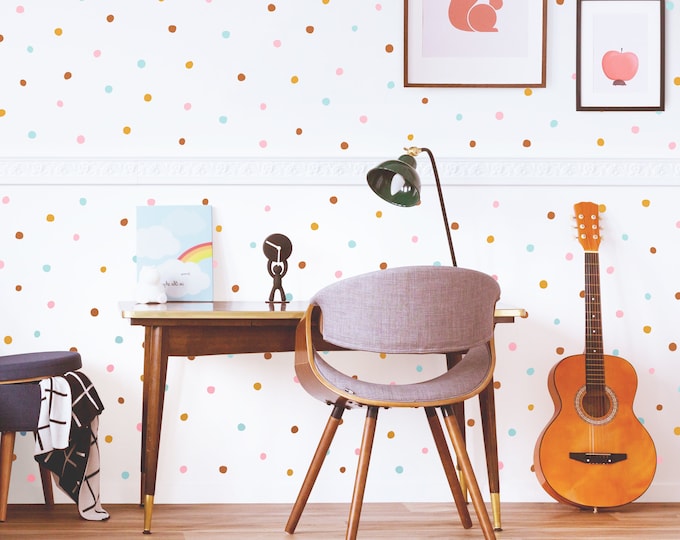Polk-a-Dot Wall Decals - Removable Wall Stickers, Abstract Scandinavian Decor, Bedroom Wall Decor, Nursery Decor, Kids Room Wall Art
