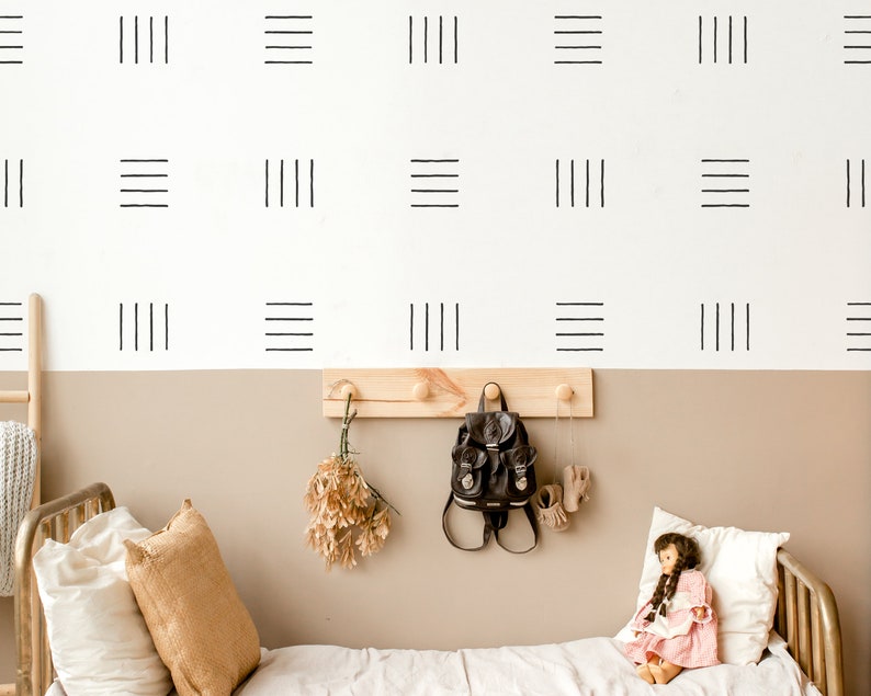 Line Wall Decals Abstract Wall Decor, Boho Nursery Wall Stickers, Kids Room Wall Art, Modern Farmhouse Decor image 5