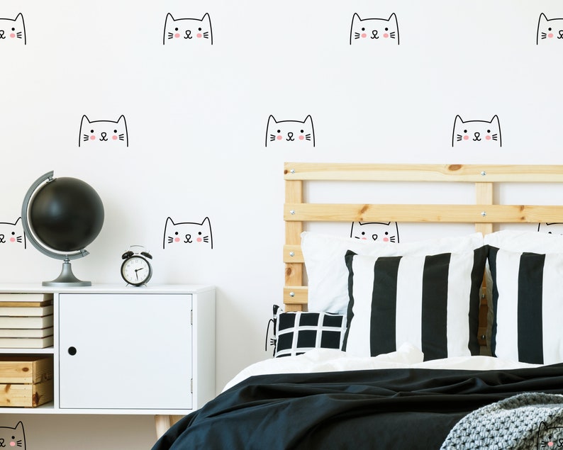 Cat Wall Decals Kids Wall Decal Nursery Decal Vinyl Decal Etsy