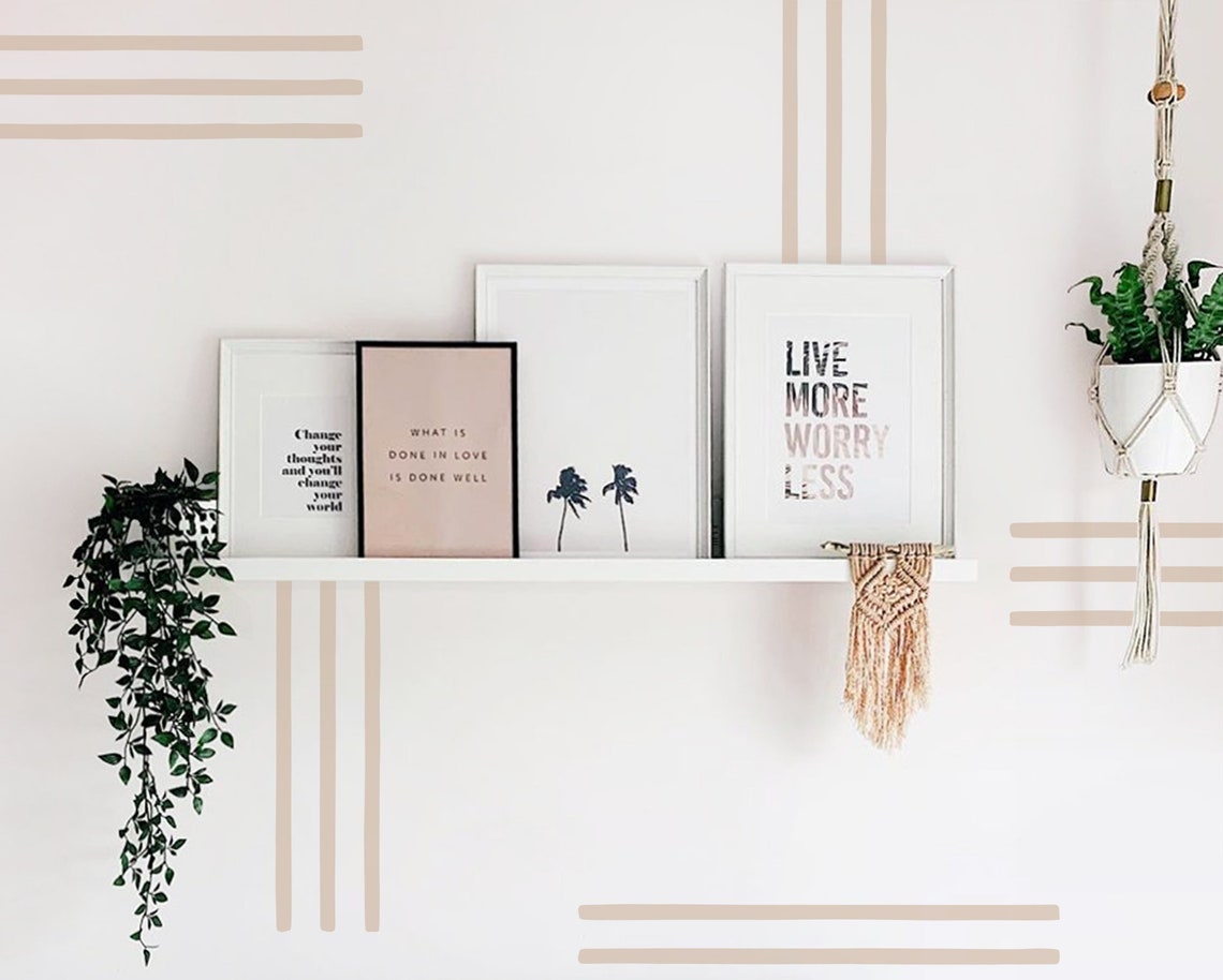 Line Wall Decals Abstract Wall Stickers Boho Nursery Decor Etsy UK