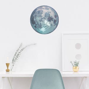 Watercolor Moon Wall Decal - Reusable Wall Decals, Moon Decal, Moon Decor, Wall Decor, Watercolor, Moon Art, Wall Art, Wall Stickers