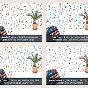 Terrazzo Wall Decals - Removable Wall Stickers, Abstract Modern Wall Art, Bedroom Wall Decor, Home Office Decor, Unique Gift for Home image 3