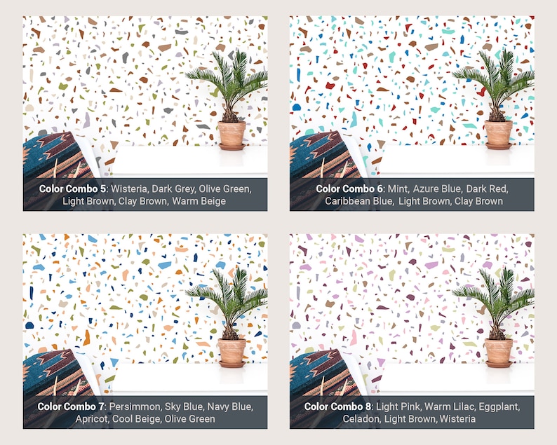 Terrazzo Wall Decals Removable Wall Stickers Abstract Etsy UK