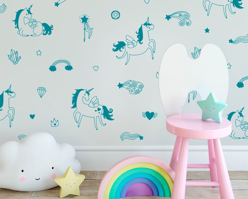 Magical Unicorn Wall Decals Wall Decor, Gift for Her, Unicorn Decor, Nursery Decor, Gift for Daughter, Unicorn, Vinyl Wall Decals image 3