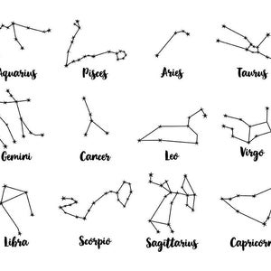 Zodiac Constellation Wall Decals Star Decals, Zodiac Gift, Wall Decor, Gift for Her, Constellations, Wall Decals, Nursery Decor image 3