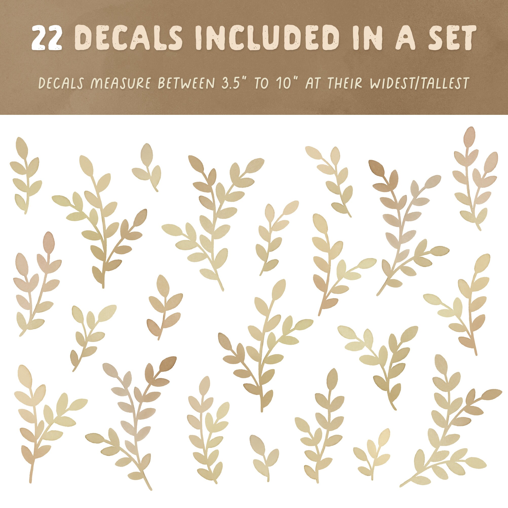 Leaf Wall Decals - Boho Nursery Decor, Floral Wall Stickers, Branch ...