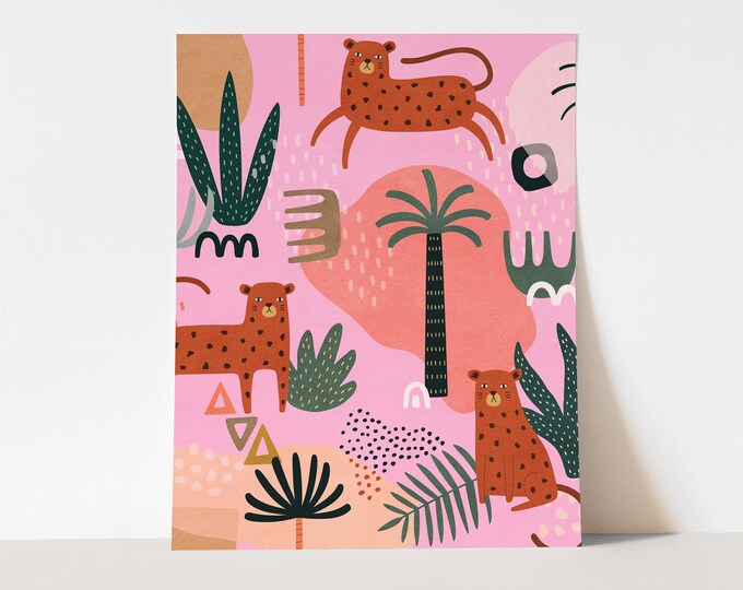 Cheetah Art Print - Jungle Animals Digital Print, Nursery Print, Printable Wall Art, Digital Download, Safari Kids Room Art