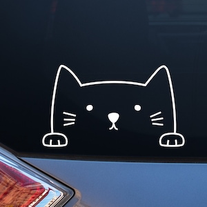 Cat Car Window Decal - Car Decal, Window Decal, Car Stickers, Laptop Sticker, Cat Decal, Car Window, Cute Car Decal, Unique Gift, Funny Gift