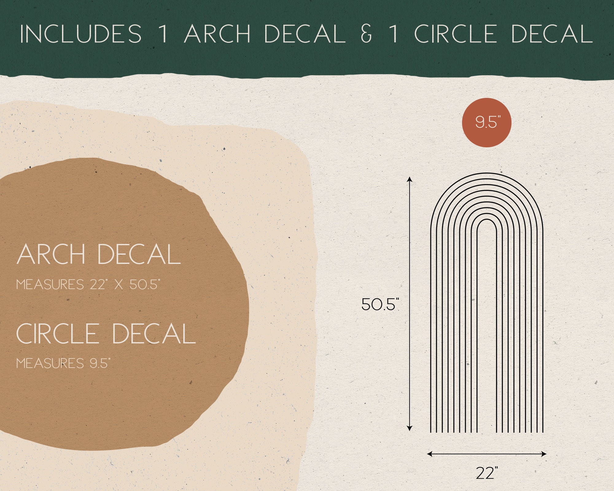 Boho Arch Wall Decal - Abstract Wall Decor, Mid Century Wall Art ...