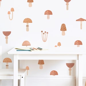 Mushroom Wall Decals - Removable, Reusable Wall Stickers - Woodland Nursery Decor, Kids Room Wall Art