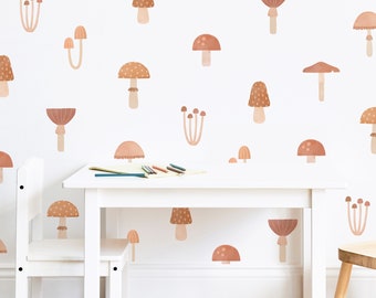 Mushroom Wall Decals - Removable, Reusable Wall Stickers - Woodland Nursery Decor, Kids Room Wall Art