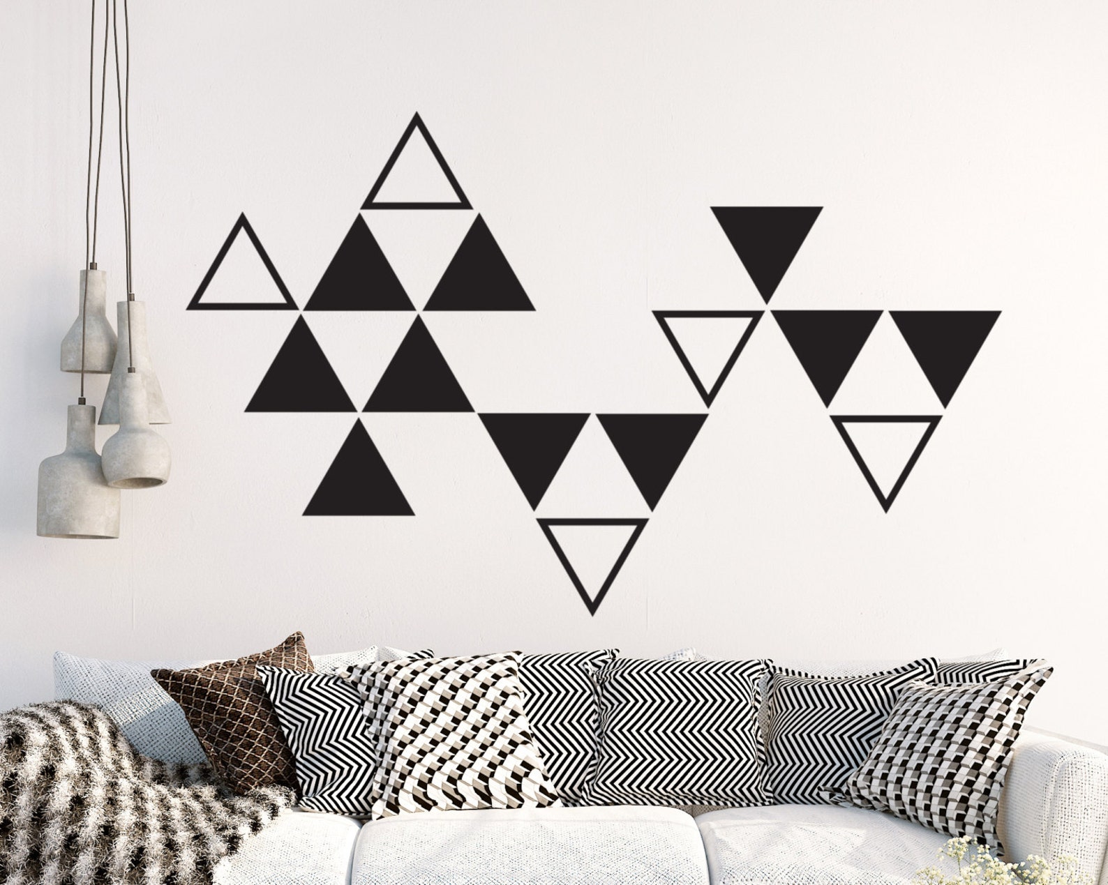 Large Triangle Wall Decals Geometric Vinyl Decals Gold Etsy