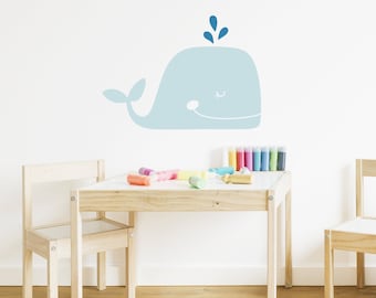 Whale Wall Decal - Nursery Decal, Vinyl Wall Decal, Beach Decal, Nautical Nursery Decor