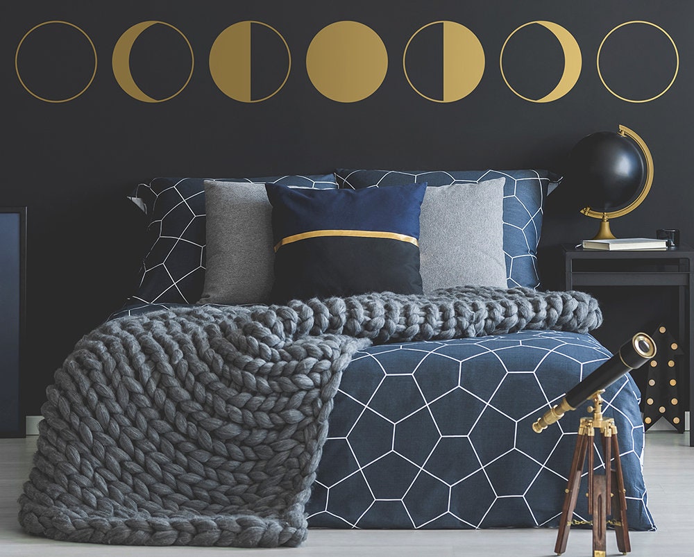 Moon Phases Wall Decal Moon Phases Moon Decor Wall Decor