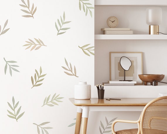 Floral Wall Decals - Nursery Decor, Watercolor Branch Wall Art, Kids Room Decal, Reusable and Removable Wall Stickers