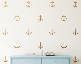 Anchor Wall Decals - Vinyl Wall Decals, Nautical Decals, Nursery Decals, Gold Decals, Silver Decals, Metallic Wall Decor, Unique Gift Idea