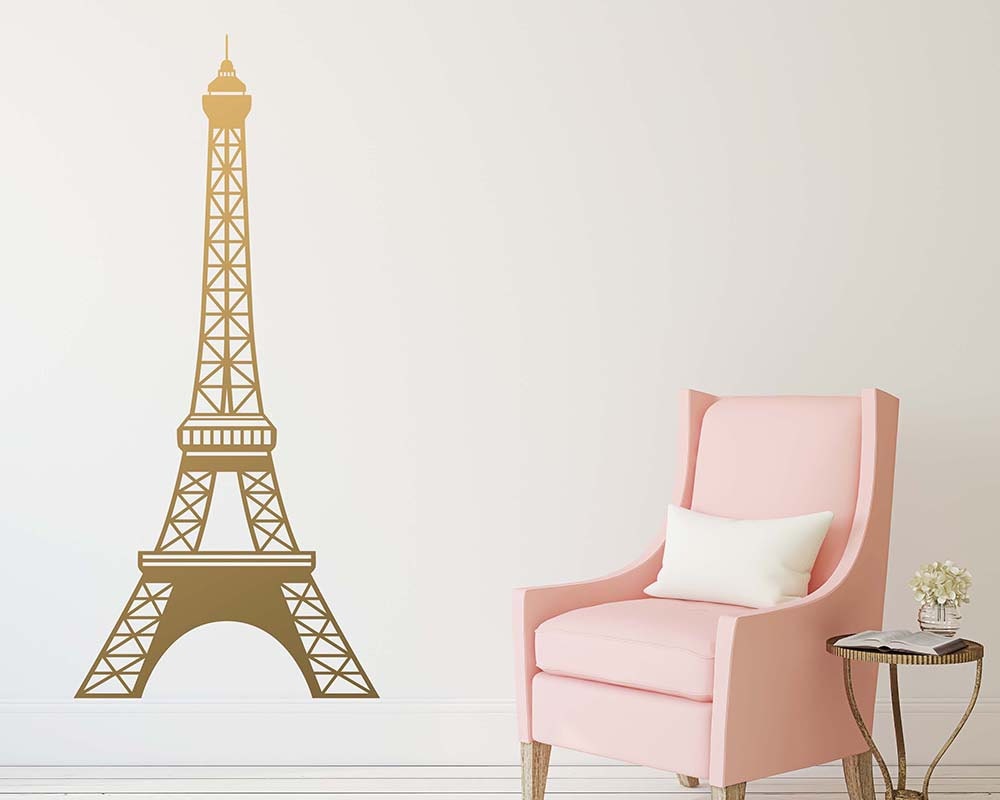 Eiffel Tower Decal Large Wall Decal Gold Decal Paris Etsy